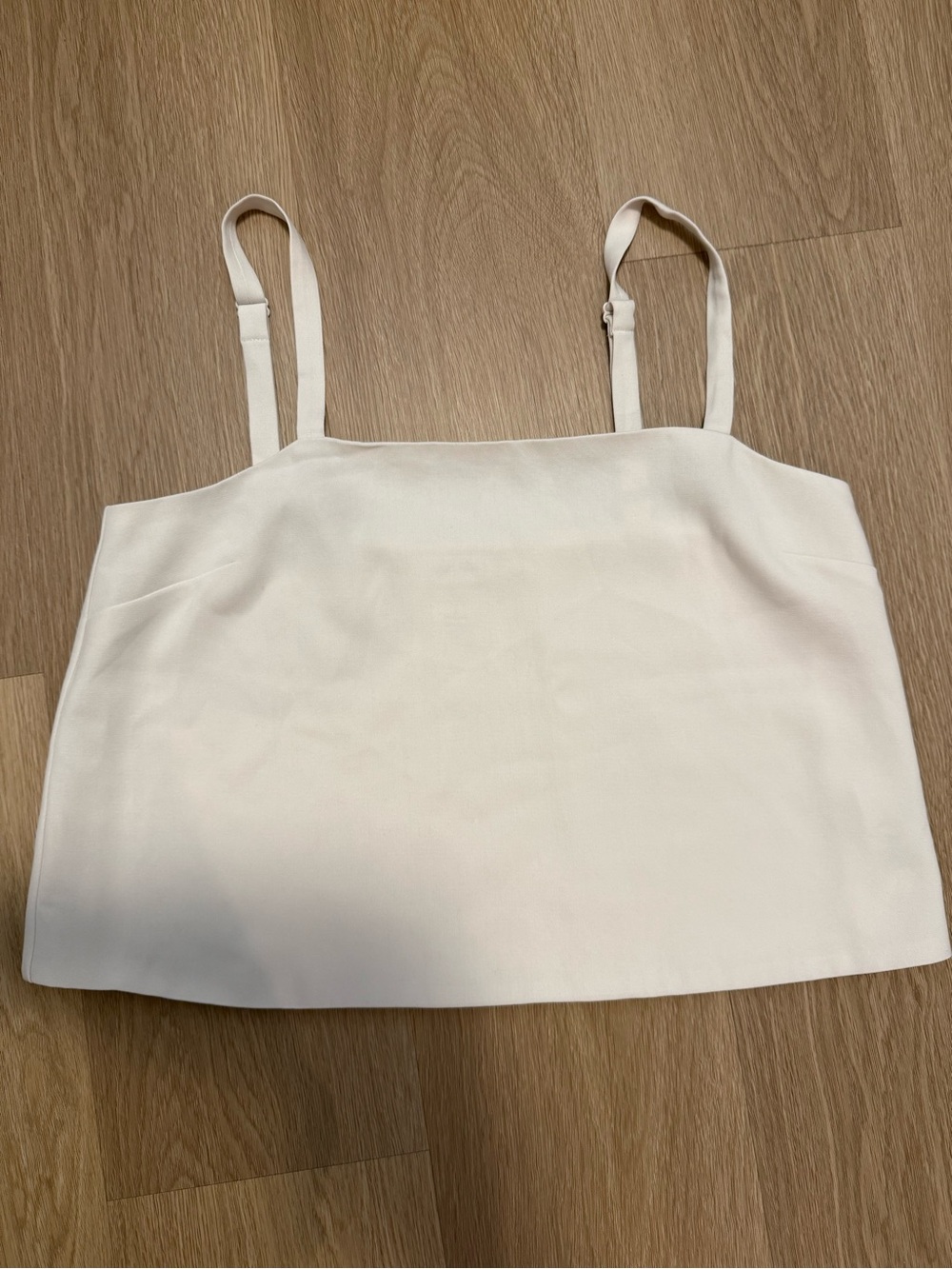 Aritzia Ambry Camisole in Birch White Adjustable-Strap Crop